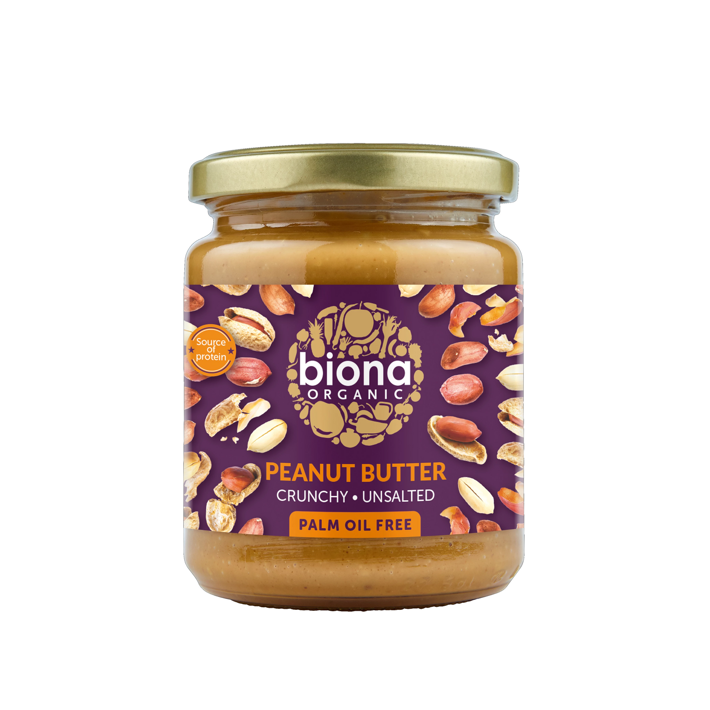 BIONA Organic Peanut Butter CRUNCHY UNSALTED - 250g