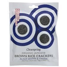Clearspring - Organic Japanese Brown Rice Crackers - Black Sesame (40g)